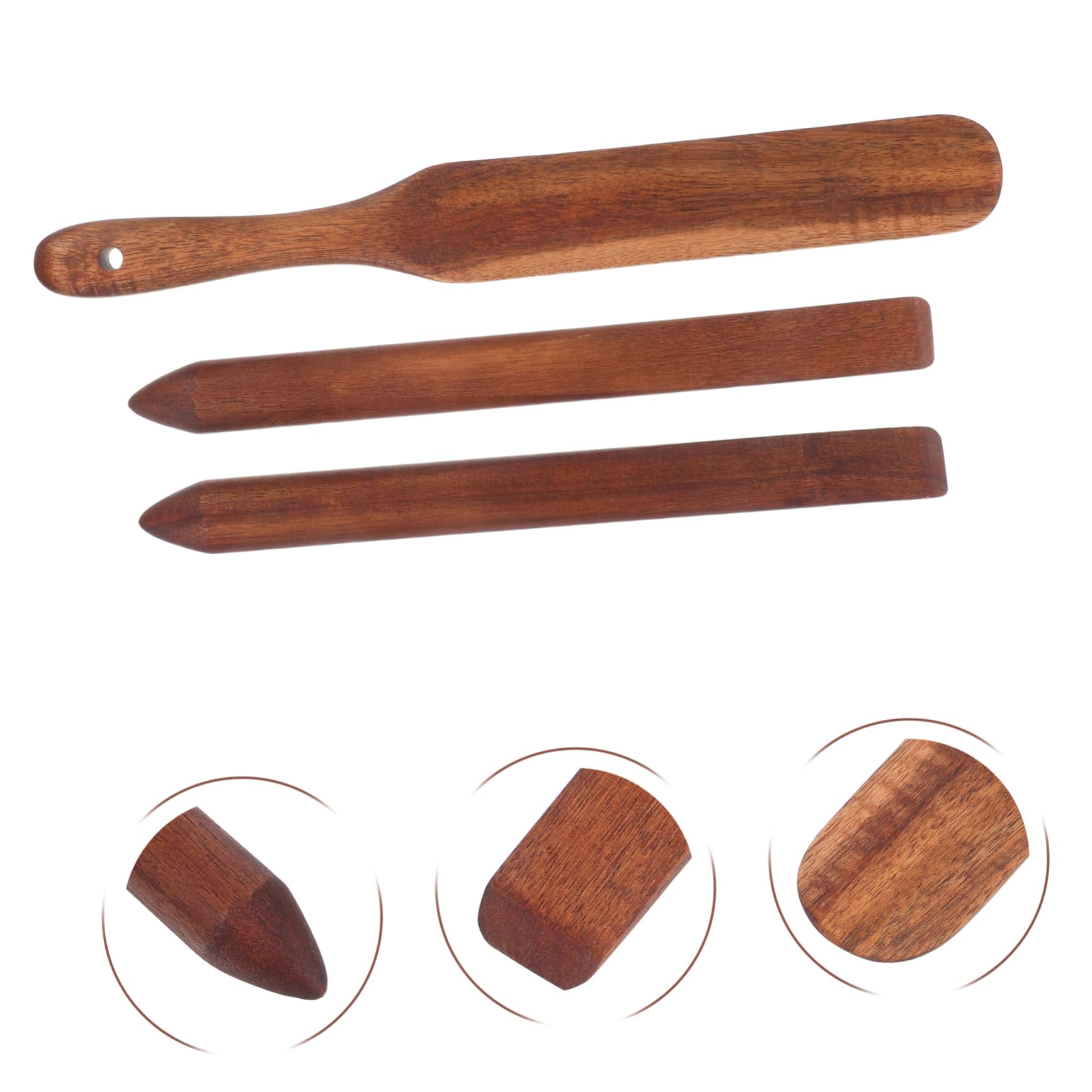 Bastoncino per Mescolare Pane 3pezzi in Legno di Acacia | Impasto Madre e Lievitati, Superficie Liscia, Marrone Naturale, Uso in Cucina e Panificazione
