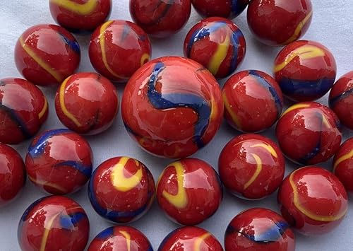 Miniatura 4 de 25 canicas de vidrio guacamayo escarlata rojoazulamarillo Superman estilo clásico paquete de juego (24 jugadores, 1 tirador) decoraciónrelleno de