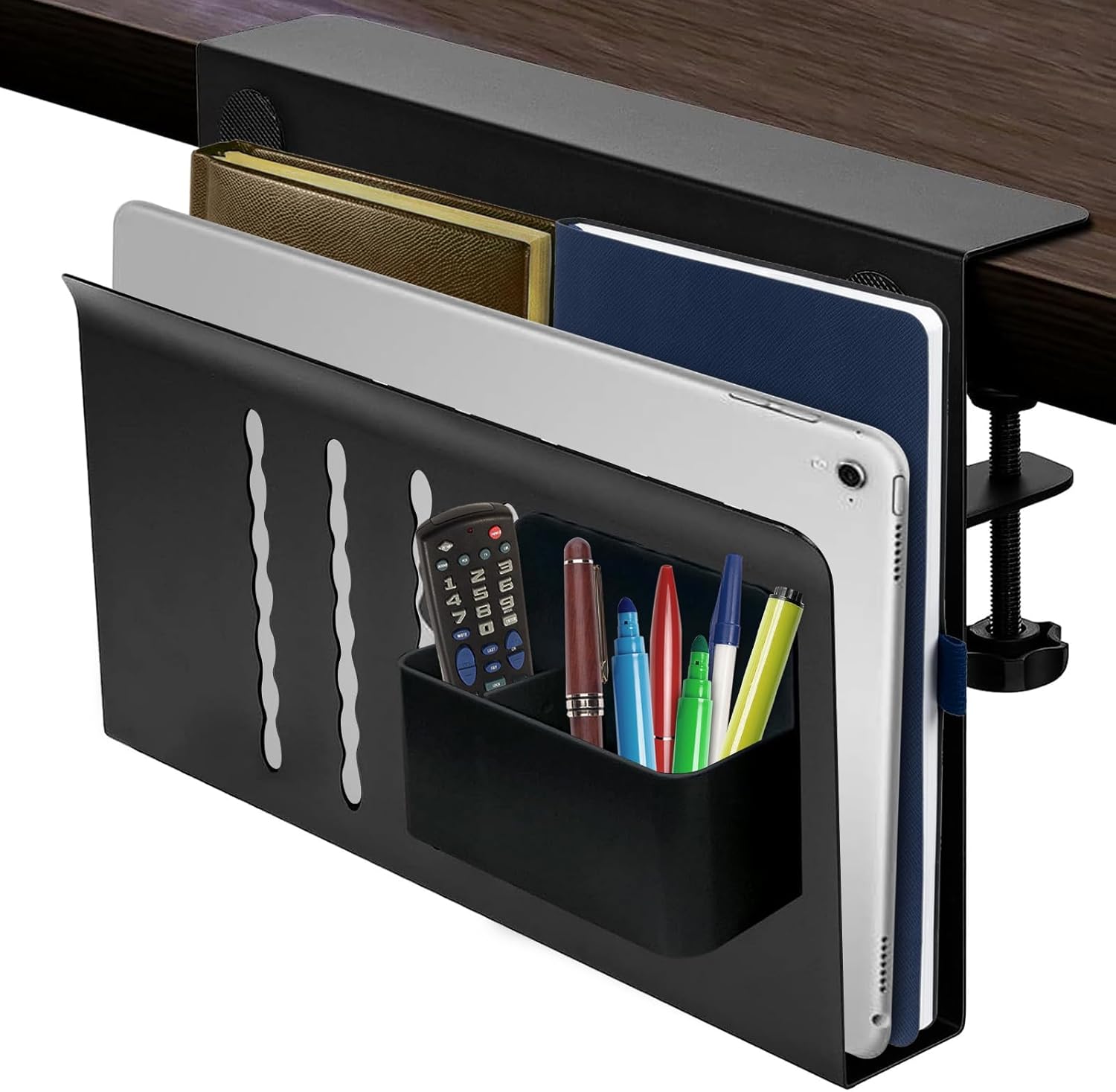 MIAODAM Under Desk Storage, Steel Hanging Desk Organizer, No Drill