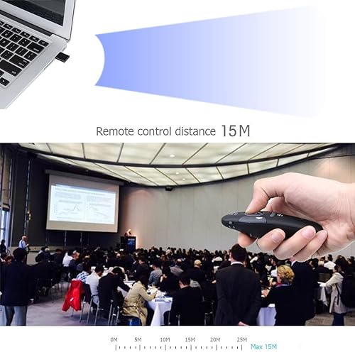 Miniatura 9 de 2.4GHz USB Wireless PresenterMando a Distancia Laser Pointer Pen RojoControlador RF PowerPoint Clicker PPT presentación Pen para Reunión,, Speech de