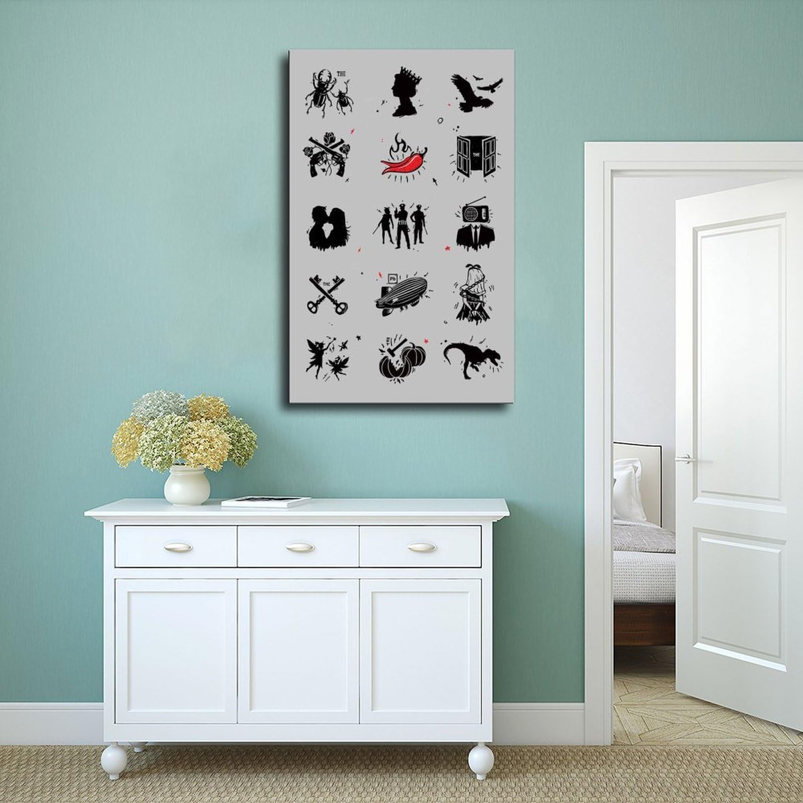 Rock Bands, poster su tela Old School Poster Wall Art Decor Print Picture Paintings per soggiorno camera da letto decorazione telaio: 50,8 cm L x 76,2 cm W