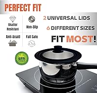 Vista 4 de J&C LIFE Tapa universal para ollas, sartenes y sartenes (2 unidades) se adapta a sartén de 7-8.5, 11-12.5 pulgadas, tapas de sartén de vidrio