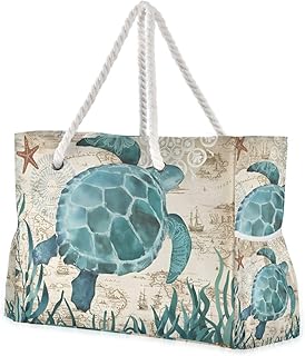 Large Beach Shoulder Bags Canvas Tote Water Resistant for Gym Travel Daily