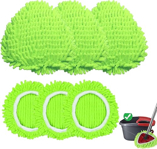 Miniatura 8 de Juego de 4 almohadillas de trapeador de microfibra reutilizables compatibles con el sistema de mopa giratoria O-Cedar EasyWring de 1 tanque,
