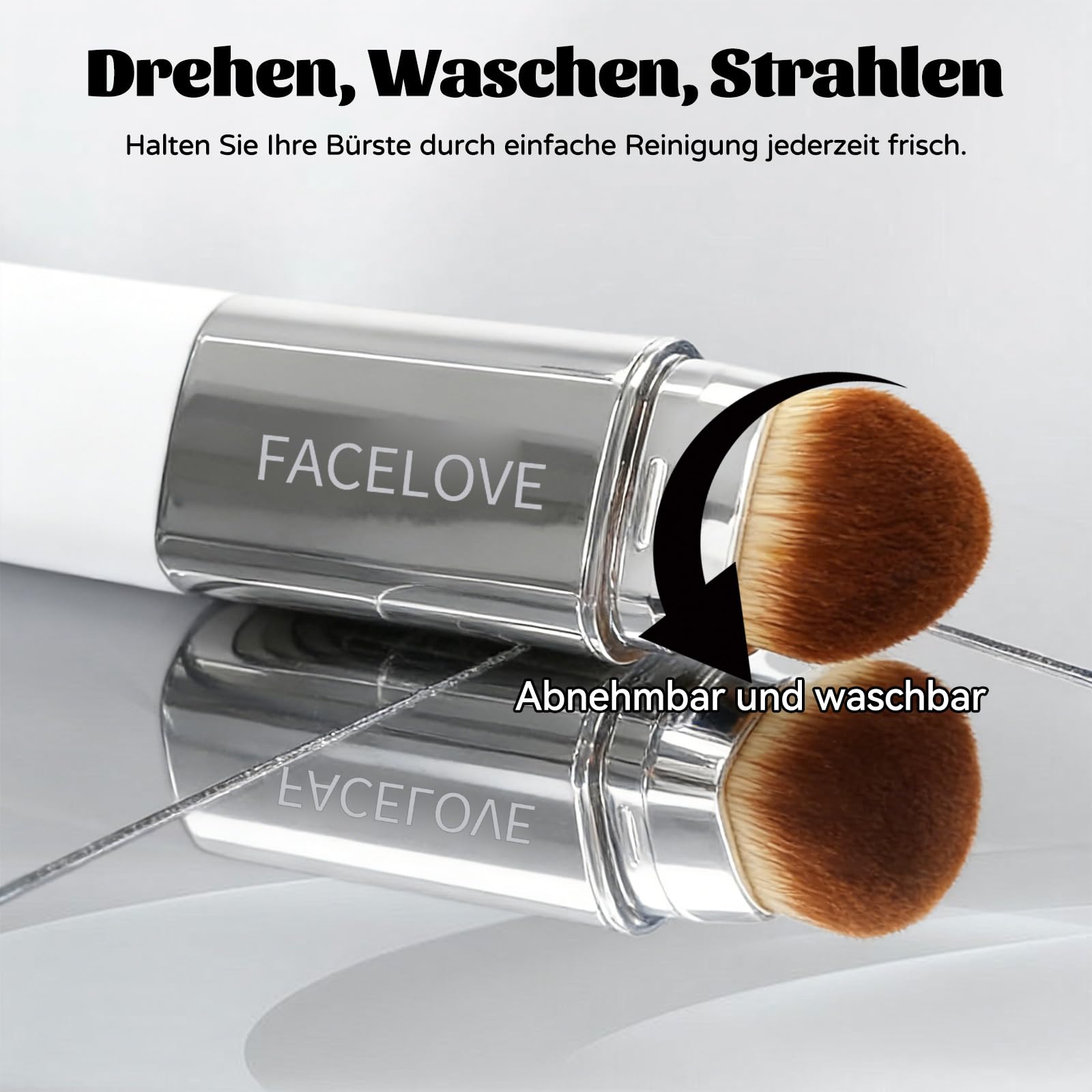 Facelove Foundation Stick mit Pinsel, 2026 Facelove Veränderbares Foundation-duo mit lsf 15, 12 Stunden Halt und Natürlicher, Feuchtigkeitsspendender für Alle Hauttypen (Natürlicher Teint) - 4