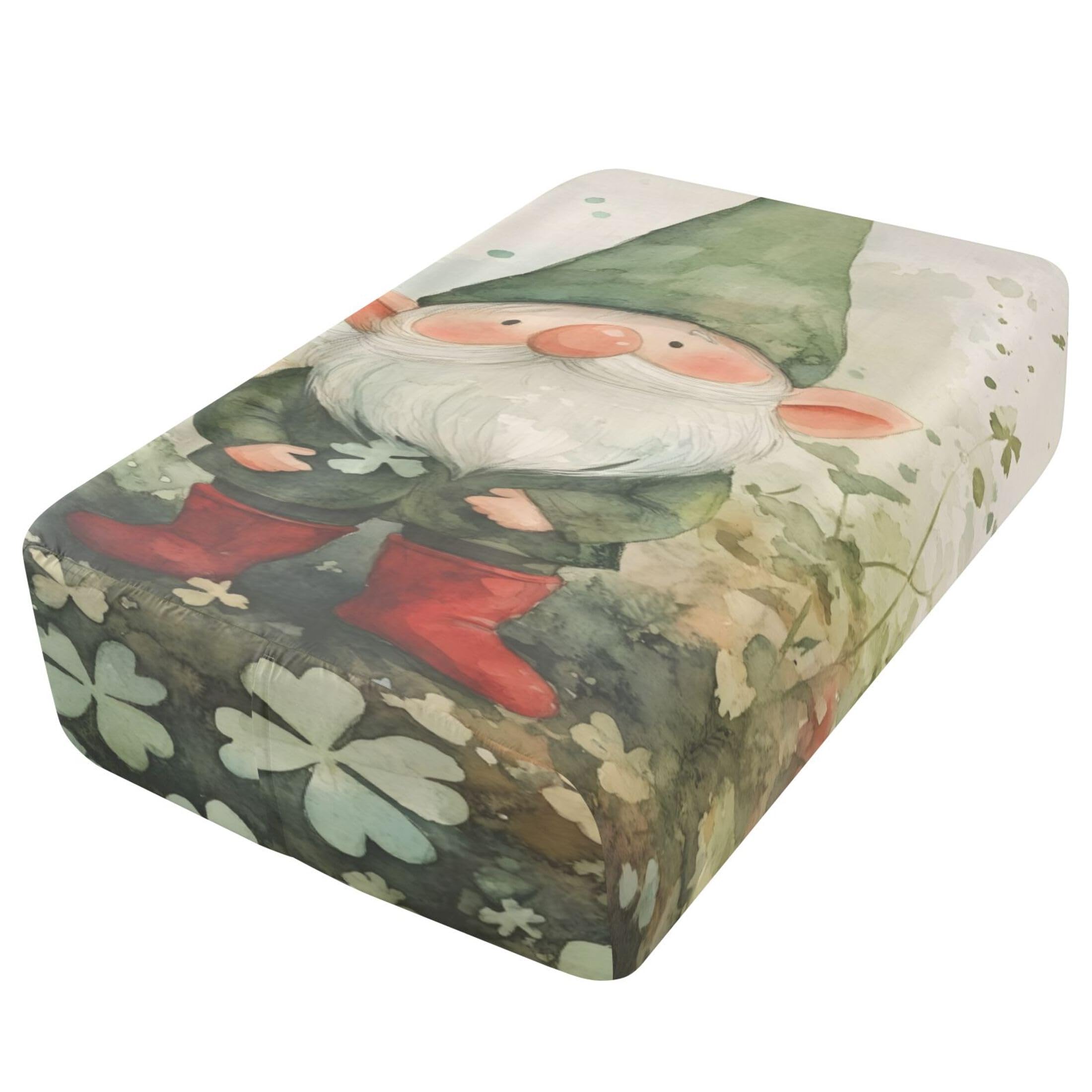 Sábana bajera ajustable tamaño individual con diseño de gnomo de acuarela para colchón de aire, bolsillo extra profundo de 24 pulgadas, funda suave y transpirable con apertura de válvula de