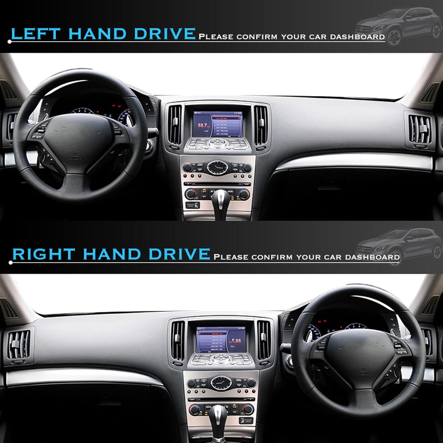 BORATO Car Dashboard Cover Dashboard Sunshade Protector Mat Carpets，for Infiniti G37 G35 G25 2007-2013 Sedan Coupe