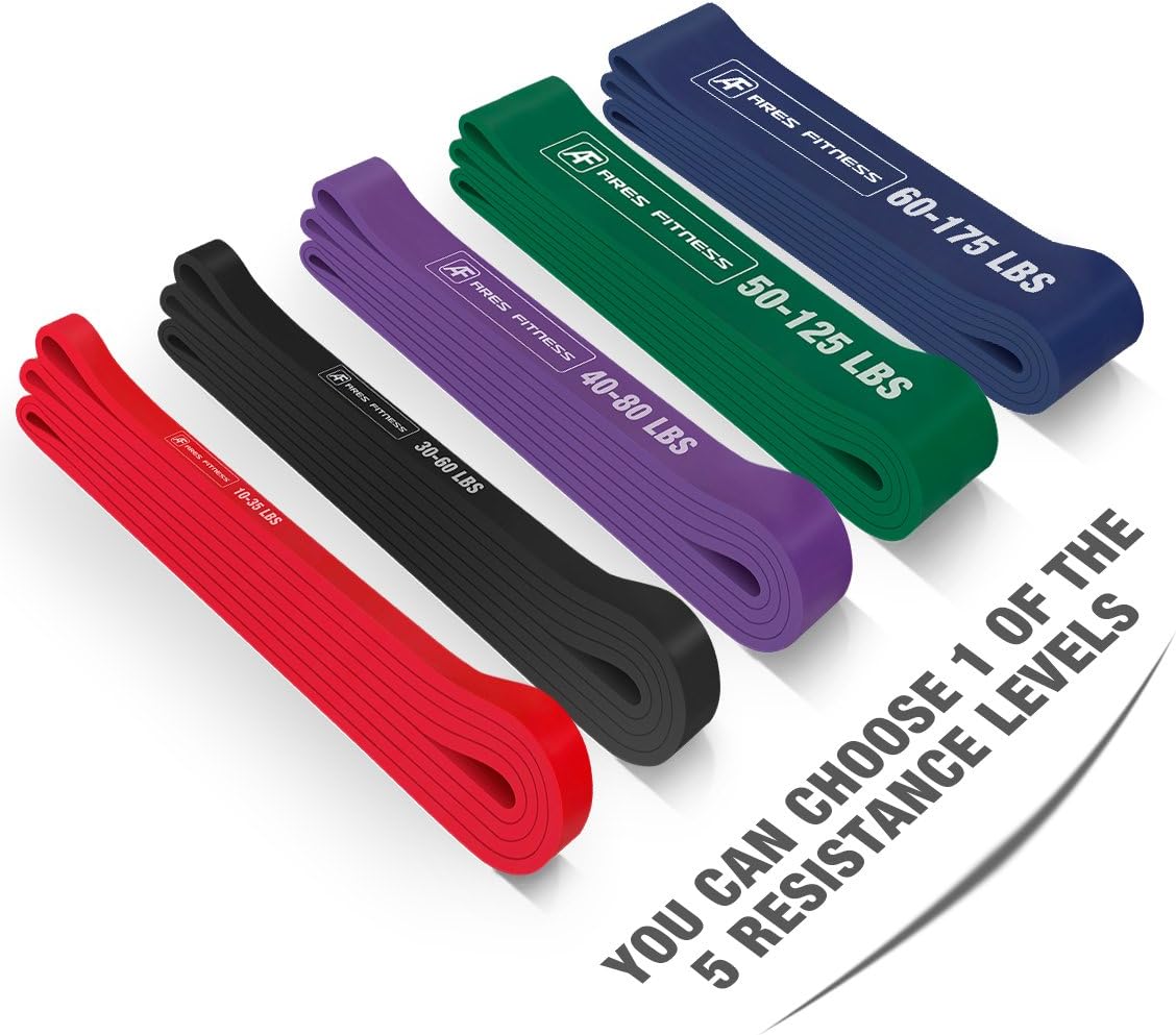 Pull Up Assist Bands, Heavy Duty Resistance Bands, Mobility and Powerlifting Band for Chin Up Exercise, Training Fitness, Workout, Crossfit, Pullup, Body Stretching, Legs and Butt (30-60lbs)