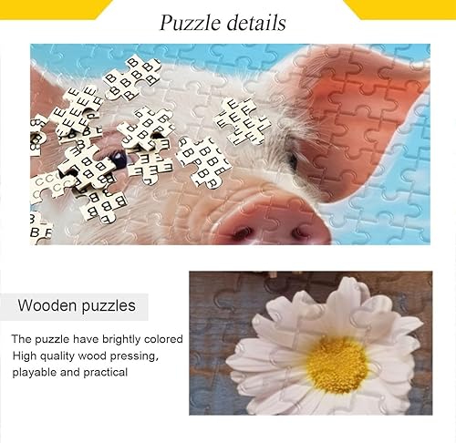 Miniatura 2 de Qilmy Rompecabezas para adultos o niños de 500 piezas, divertido y colorido cerdito descompresión ntelectual divertido juego de rompecabezas