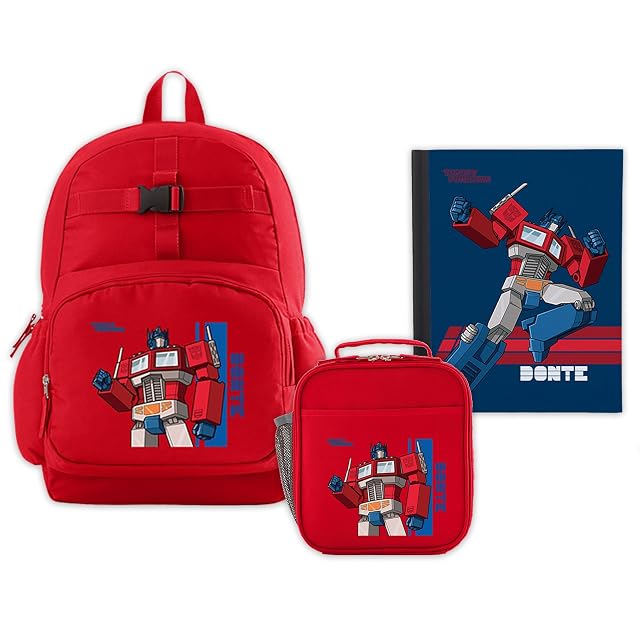 Lets Make Memories Kids Backpack for School - Personalized - TRANSFORMERS - Bookbag with Optional Lunch Box add