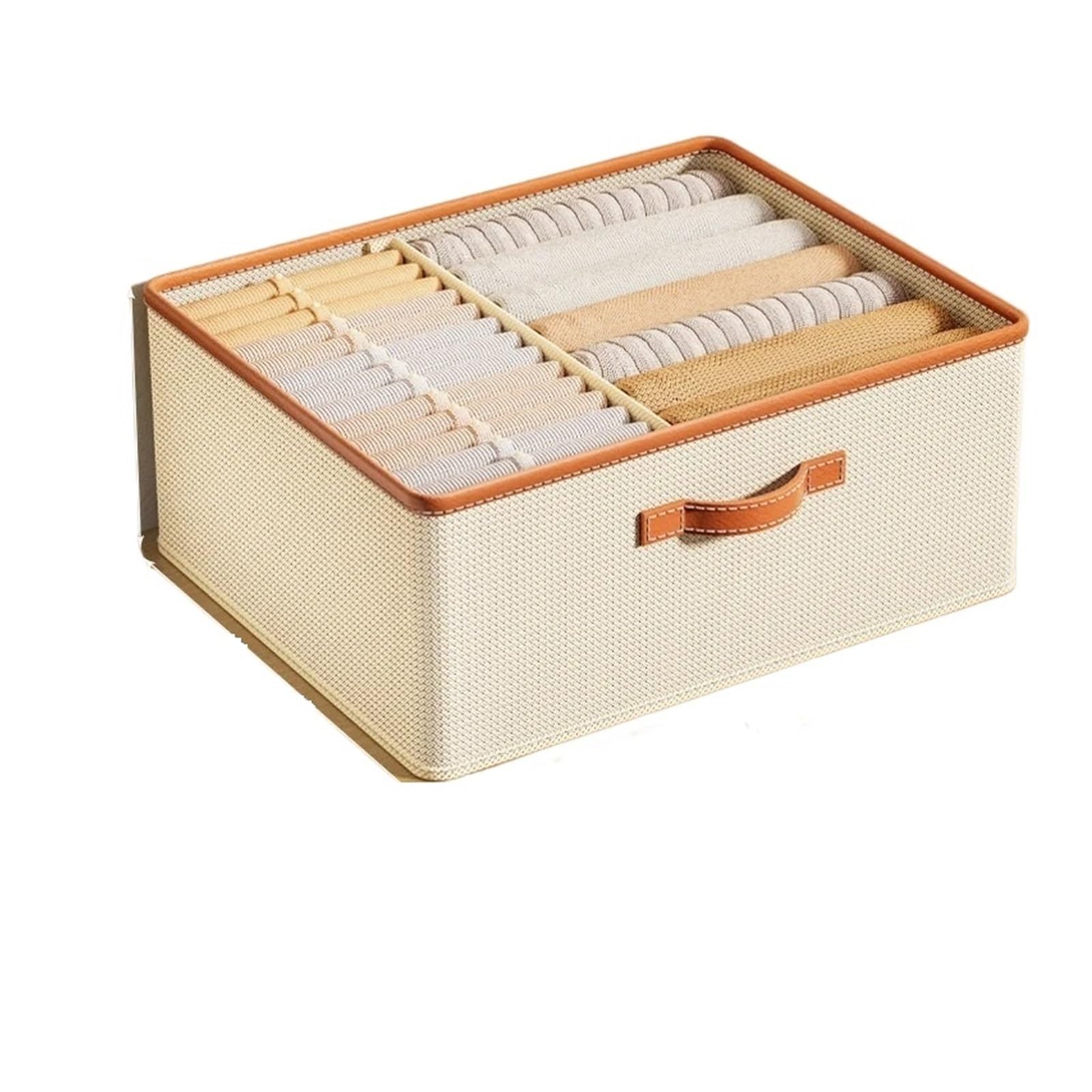 scatola di stoccaggio pieghevole Organizzatore pieghevole for vestiti, scatola portaoggetti for vestiti, magliette, pantaloni, cassetto for armadio(Beige)