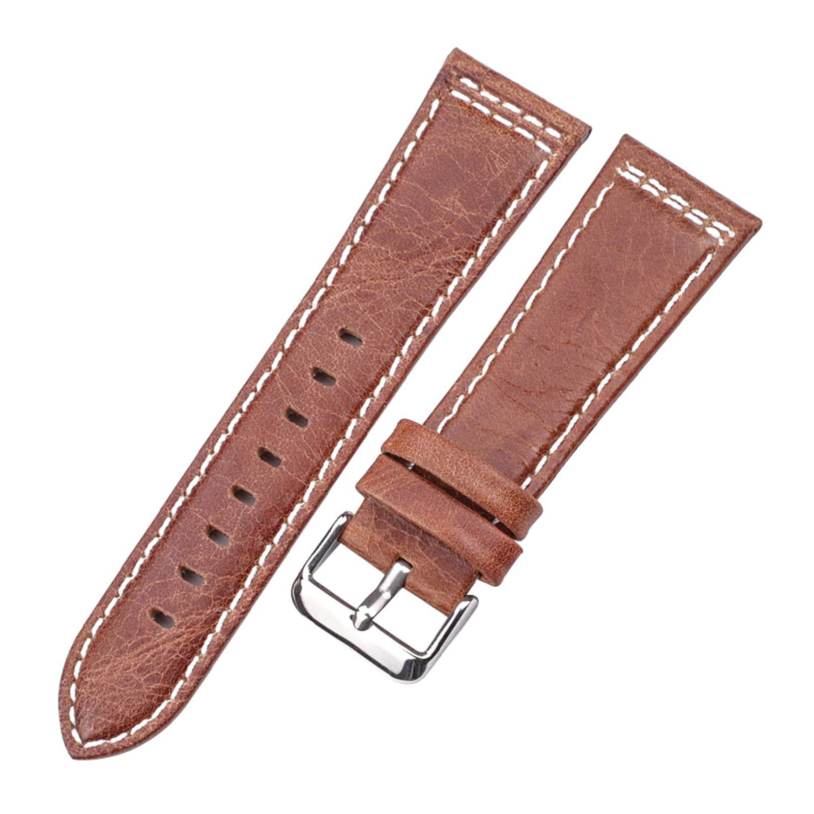 Bracelet de montre cuir véritable 22mm 24mm marron classique homme femme