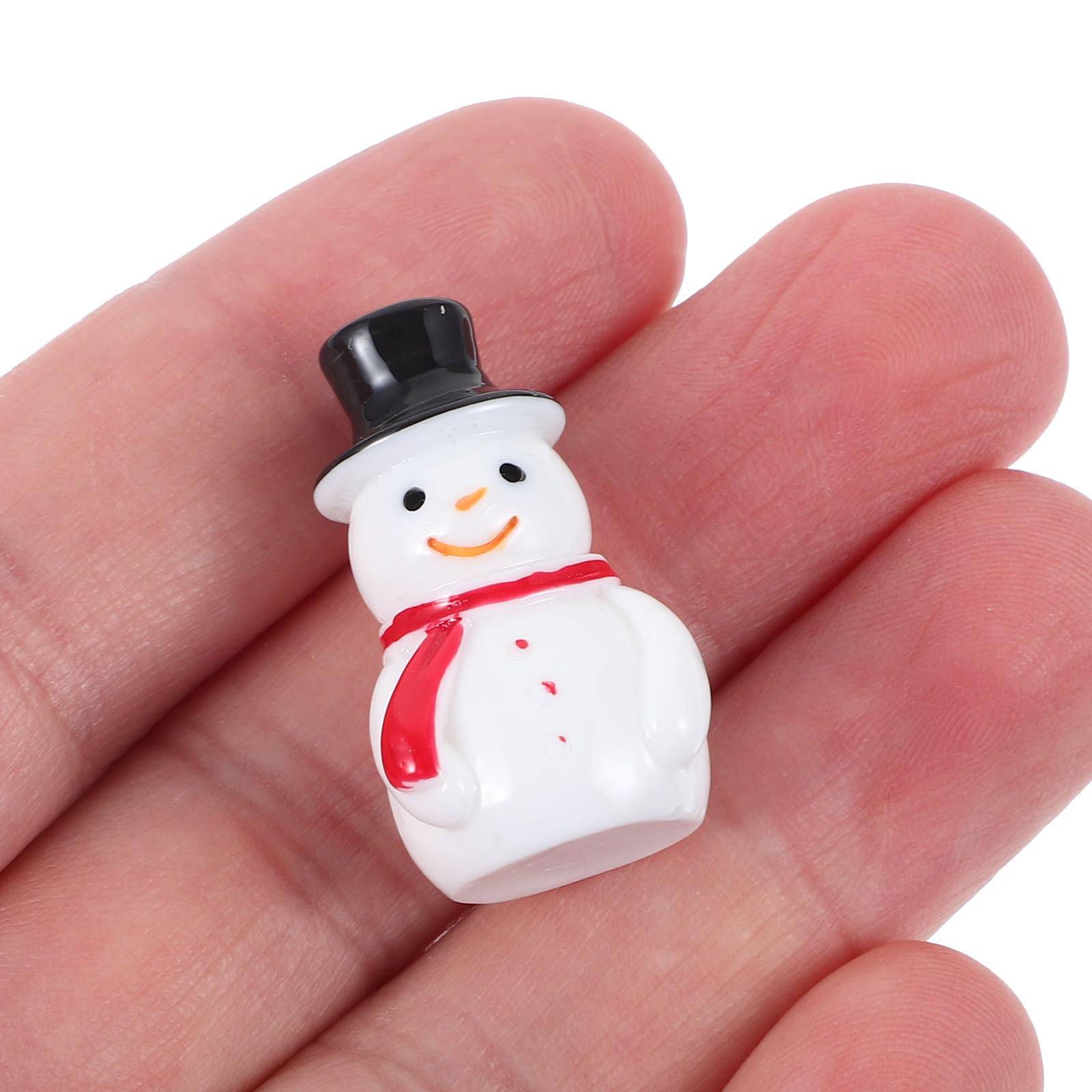 Weihnachtsdeko Mini Pupazzo di Neve in Resina Nero, 20 Pezzi, Resistente e Leggero per Decorazioni Natalizie Fai da Te e Micro Paesaggi
