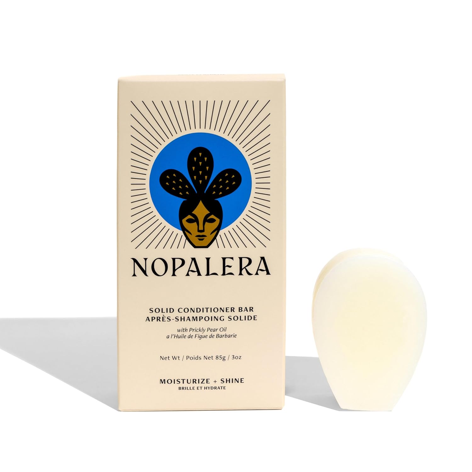 Nopalera Shampoo Bar, Moisturize + Shine, Prickly Pear Solid Shampoo for Textured or Dry Hair, Color Safe and pH Balanced, Clean Vegan Formula, 3.65 oz