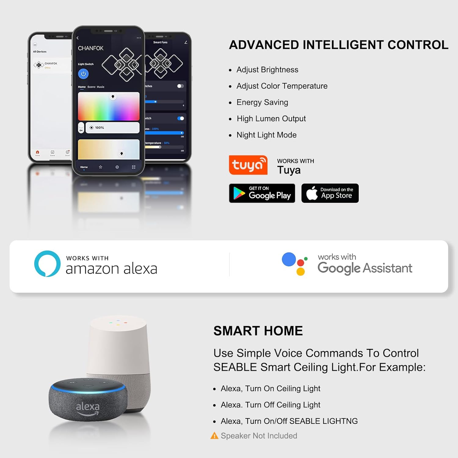 Smart LED Ceiling Light, 40.2″ Square Flush Mount Fixture, 6+1 Ring Modern Design, 130W Dimmable Acrylic Light with Remote, WiFi Alexa & App Control for Bedroom Living Room Dining Room (Black)