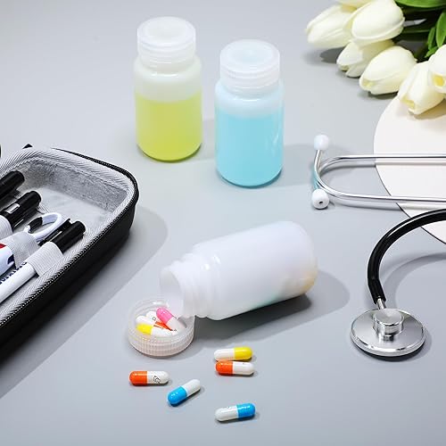 Miniatura 4 de Zhehao 30 botellas de muestra de 4 onzas con tapa, botella de reactivo de boca ancha, tarro de polietileno de alta densidad de plástico con tapa,