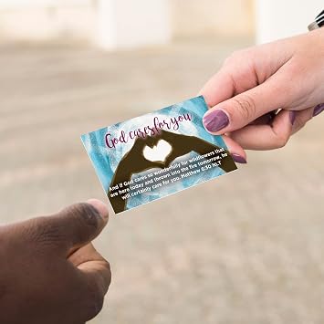 God Cares for You, Matthew 6:30, Bulk Pack of 25 Affirmation Scripture Cards for Kids, Pass it On Christian Bible Verse Cards for Sunday School, Childrens Church, Youth Group Ministry