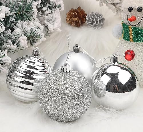 Miniatura 44 de YYCRAFT Adornos de bola de Navidad de 34 quilates de 1.2 pulgadas para árbol de Navidad, decoraciones de Navidad, ganchos inastillables incluidos