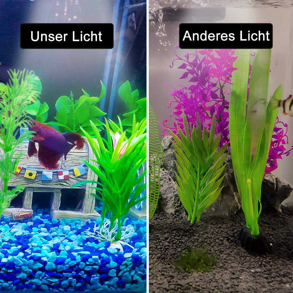 SENZEAL X7 LED Aquarium Beleuchtung Zwillinge Aquarium Lampe Zwei Köpfe LED Licht 220V 1600LM für 8 bis 15 Zoll Fisch Tank Weißes Licht