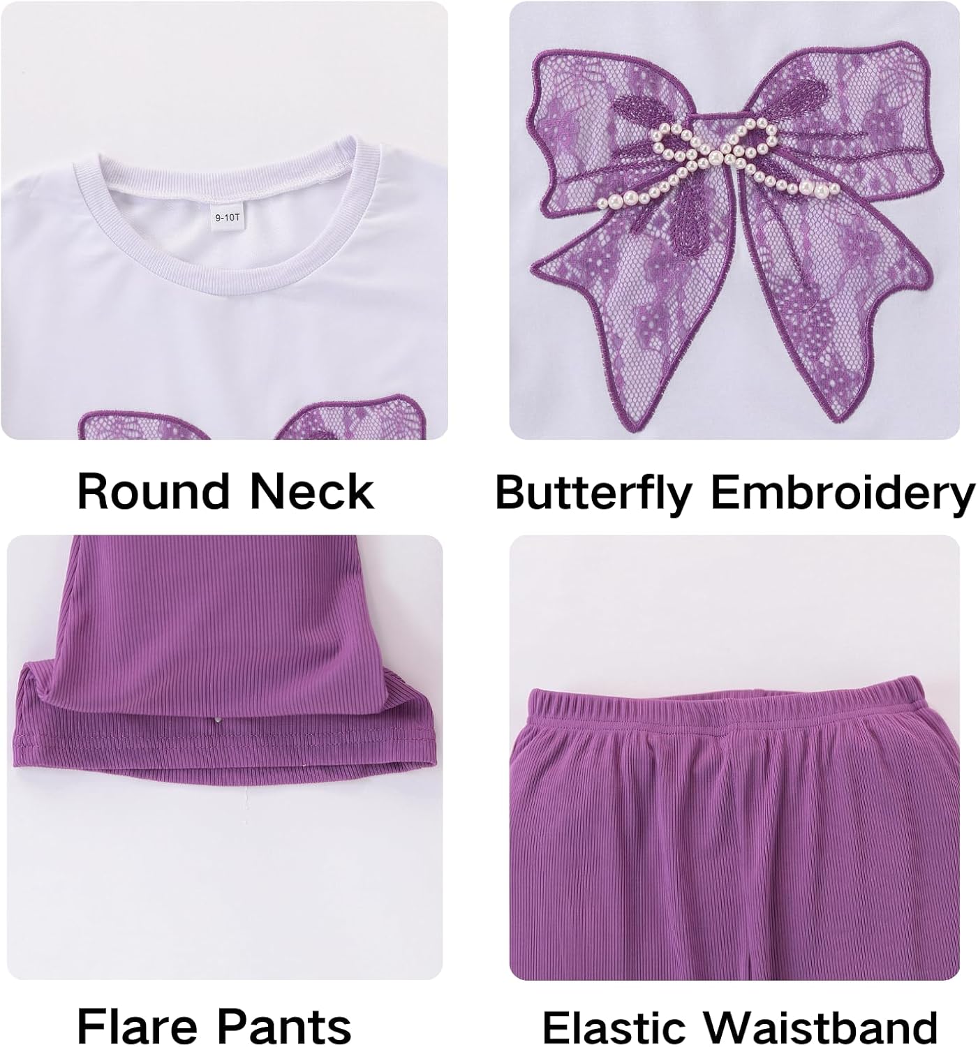 Girls Clothes 2 Piece Cute Butterfly Sweatshirt & Flared Pants/Cargo Pants Winter Outfits for Teen Girls 7-14Y - Image 6