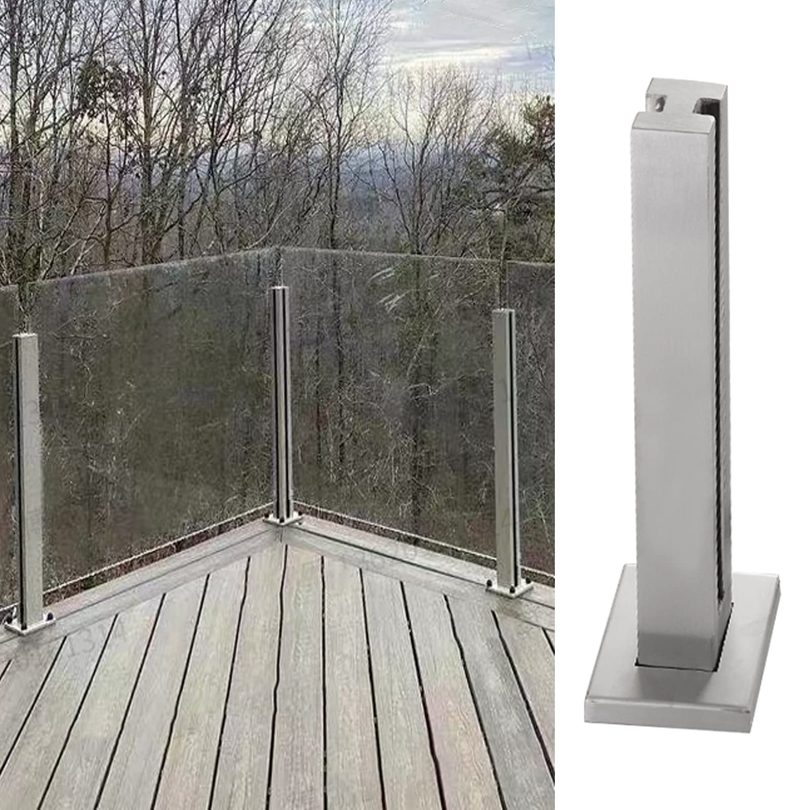 Fixation de clôture extérieure Tall S anti-vent avec vis incluses