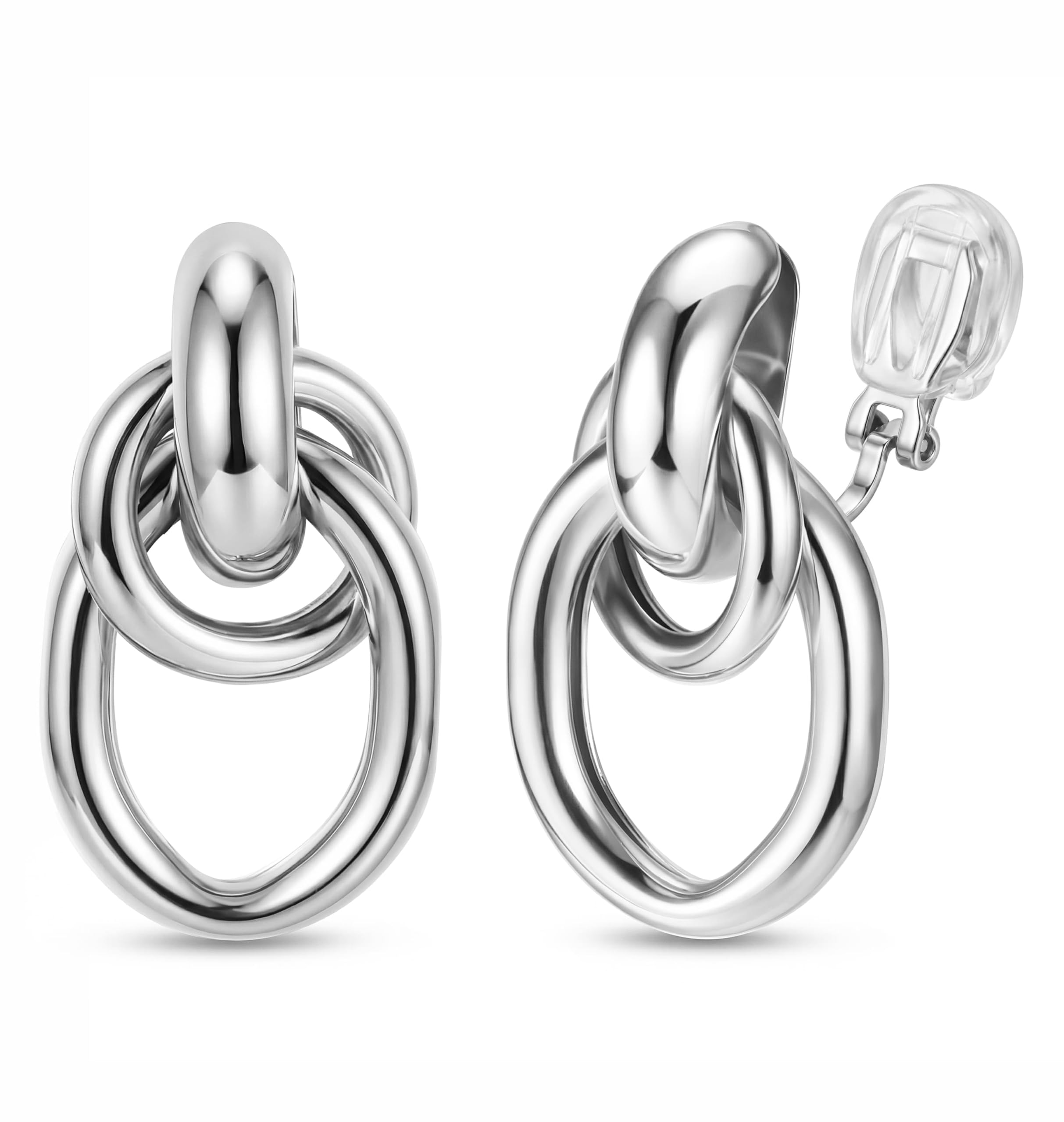 ORAZIO Clip On Earrings Women Geometric Statement Non Pierced Earrings