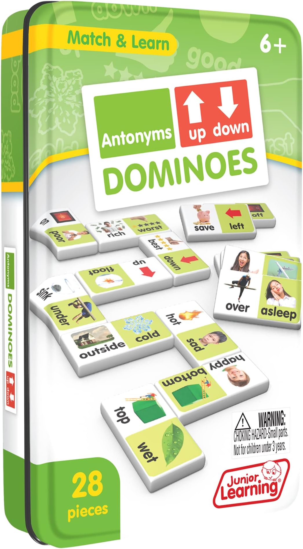 Junior Learning Antonyms Match & Learn Dominoes, Multicolor