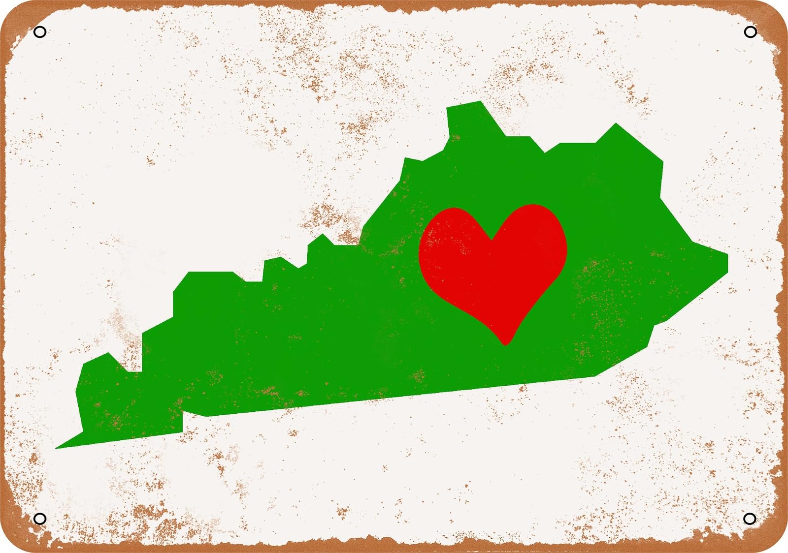 Metal Sign - Love Heart Kentucky - Vintage Look home decor