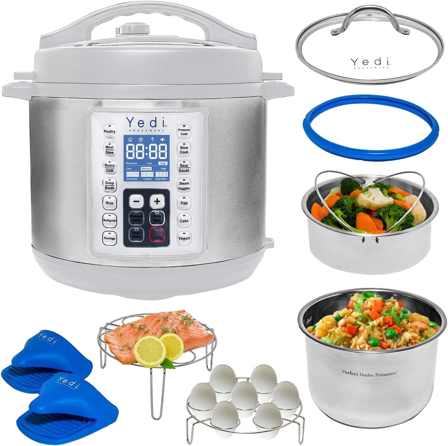 Yedi 9-in-1 Total Package Instant Programmable Pressure Cooker, 6 Quart, Deluxe Accessory kit, Recipes, Pressure Cook, Slow Cook, Rice Cooker, Yogurt Maker, Egg Cook, Sauté, Steamer, Copper: Home & Kitchen