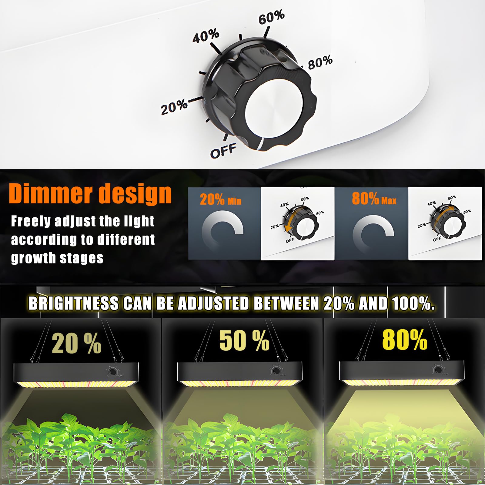 Kit de tente de culture – Tente de culture complète avec lumières DEL à intensité variable de 200 W à spectre complet – Idéal pour la croissance des plantes d'intérieur