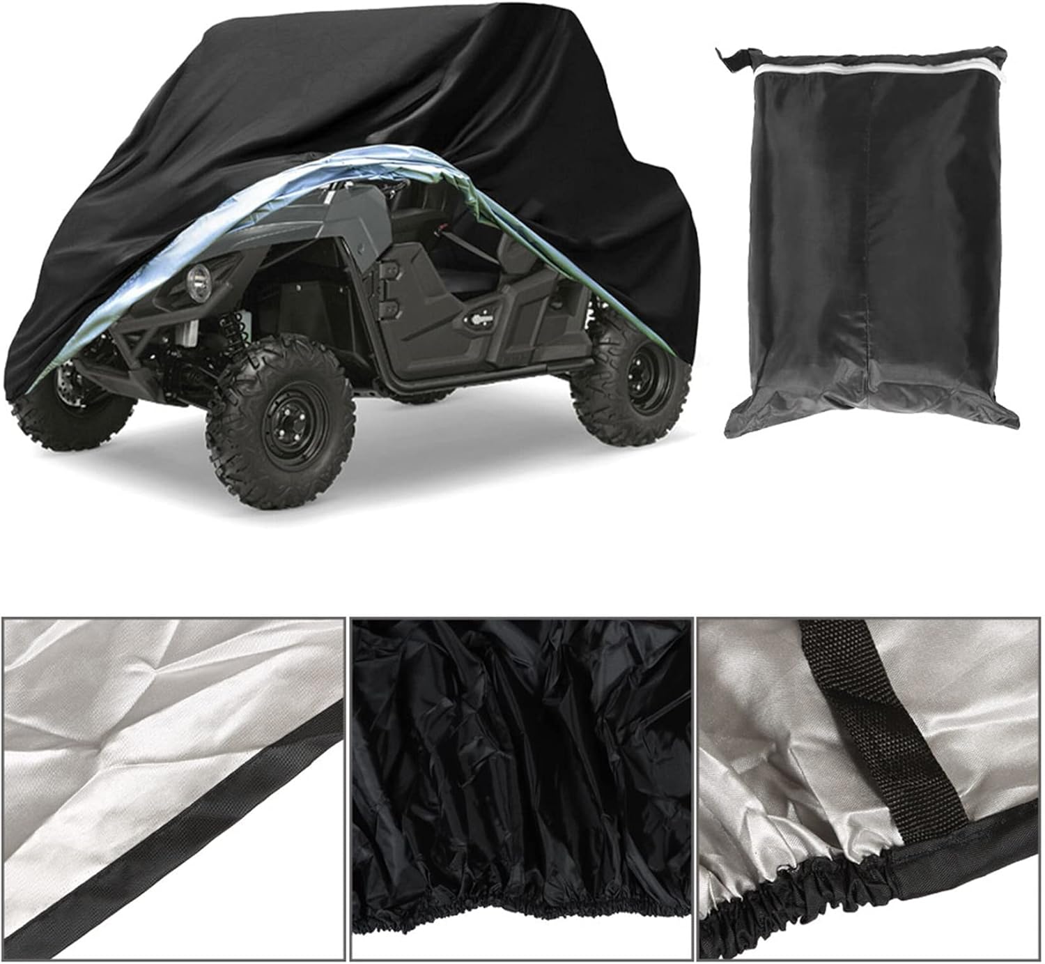 All Weather Heavy Duty 2 Seater UTV Side by Side Cover Black Replacement for RZR 500 570 800 900