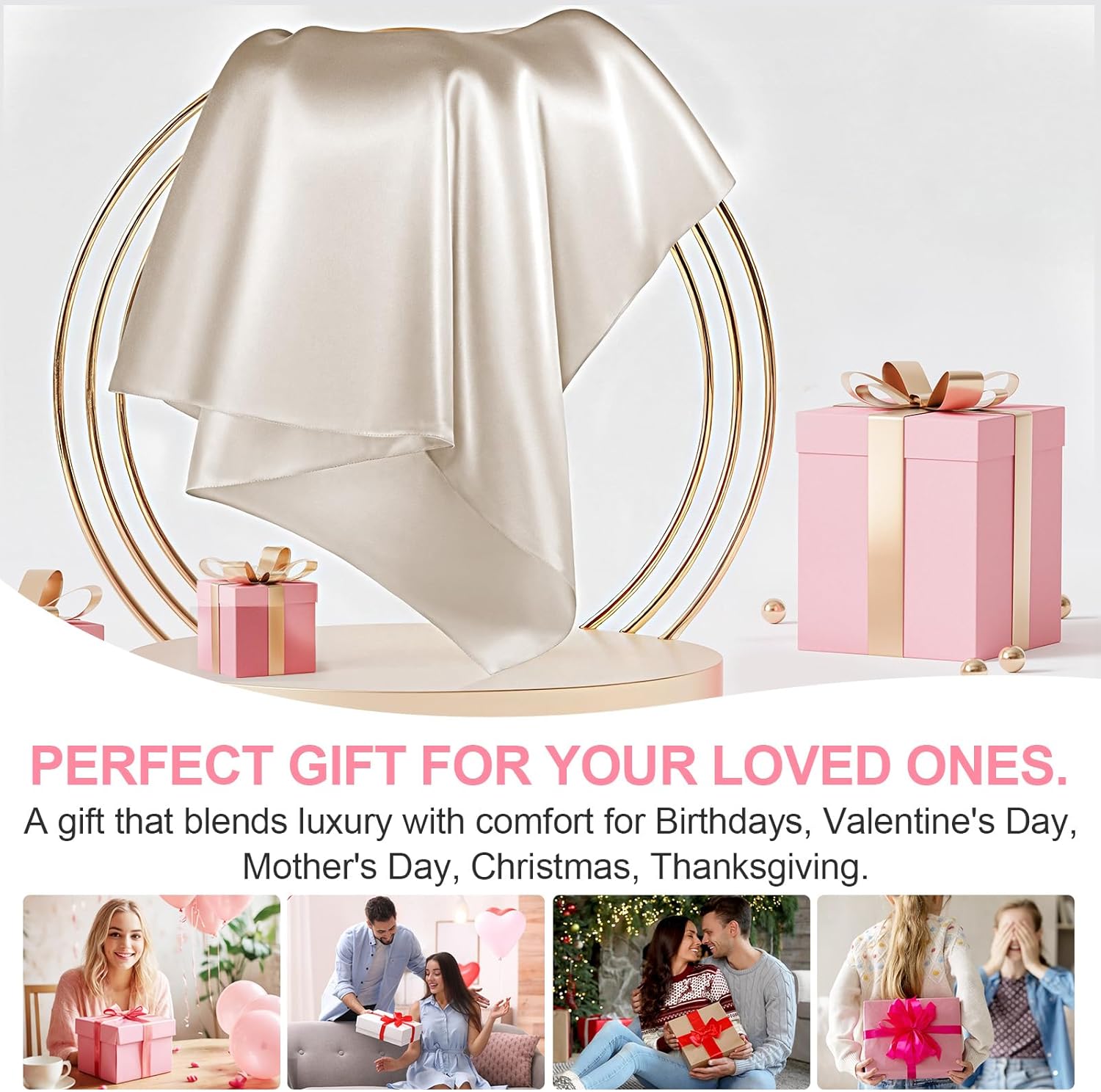 Mulberry Silk Pillow Cases 2 Pack Queen Size 20x30 Inches with Hidden Zipper, Ultra Smooth and Soft Breathable Cooling Silk Satin Pillowcase Set of 2, Better for Hair and Skin, Gifts for Women Men - Image 6