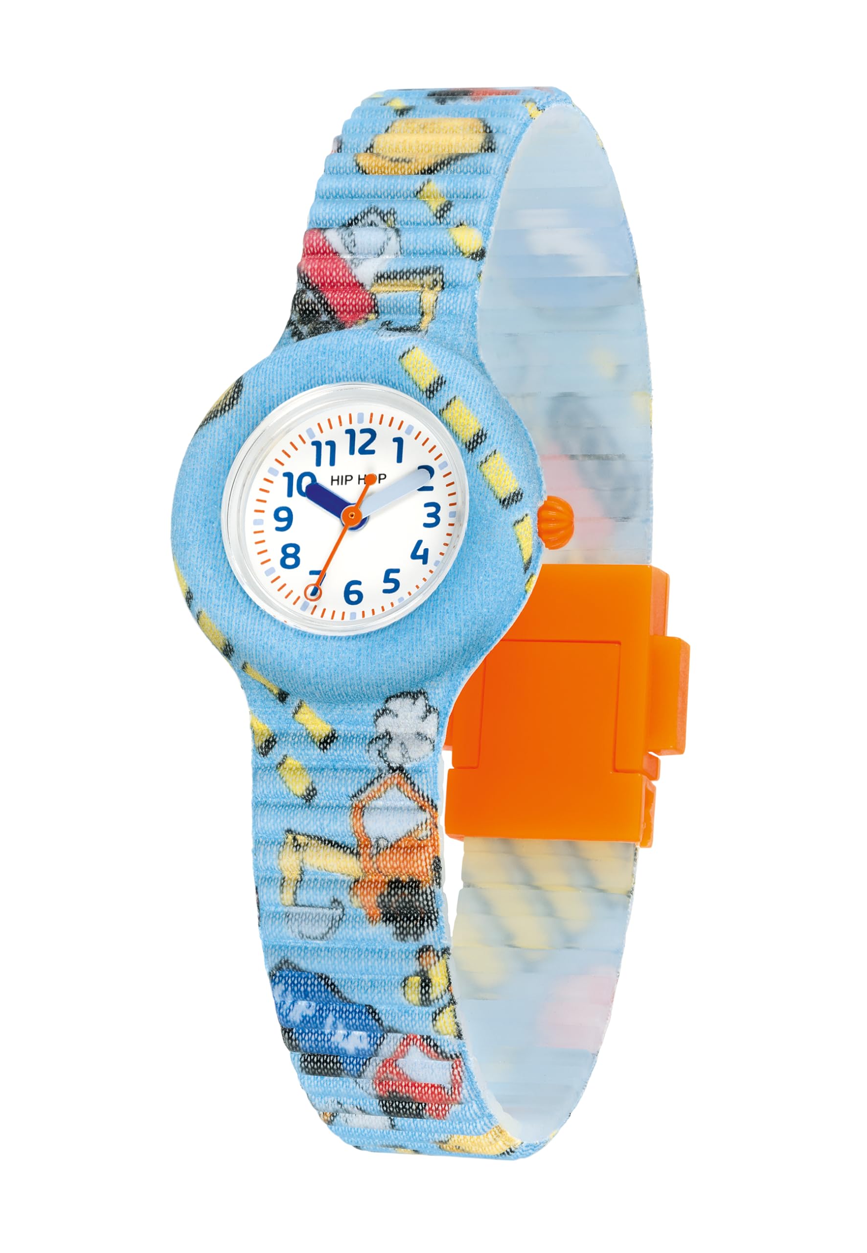 HIP HOP, Collezione Kids Fun, Orologio Bambini con Grafica Truck & Fun, Cinturino in Silicone Eco-Friendly, Cassa 28 mm, Facile da Leggere, Colori Vivaci