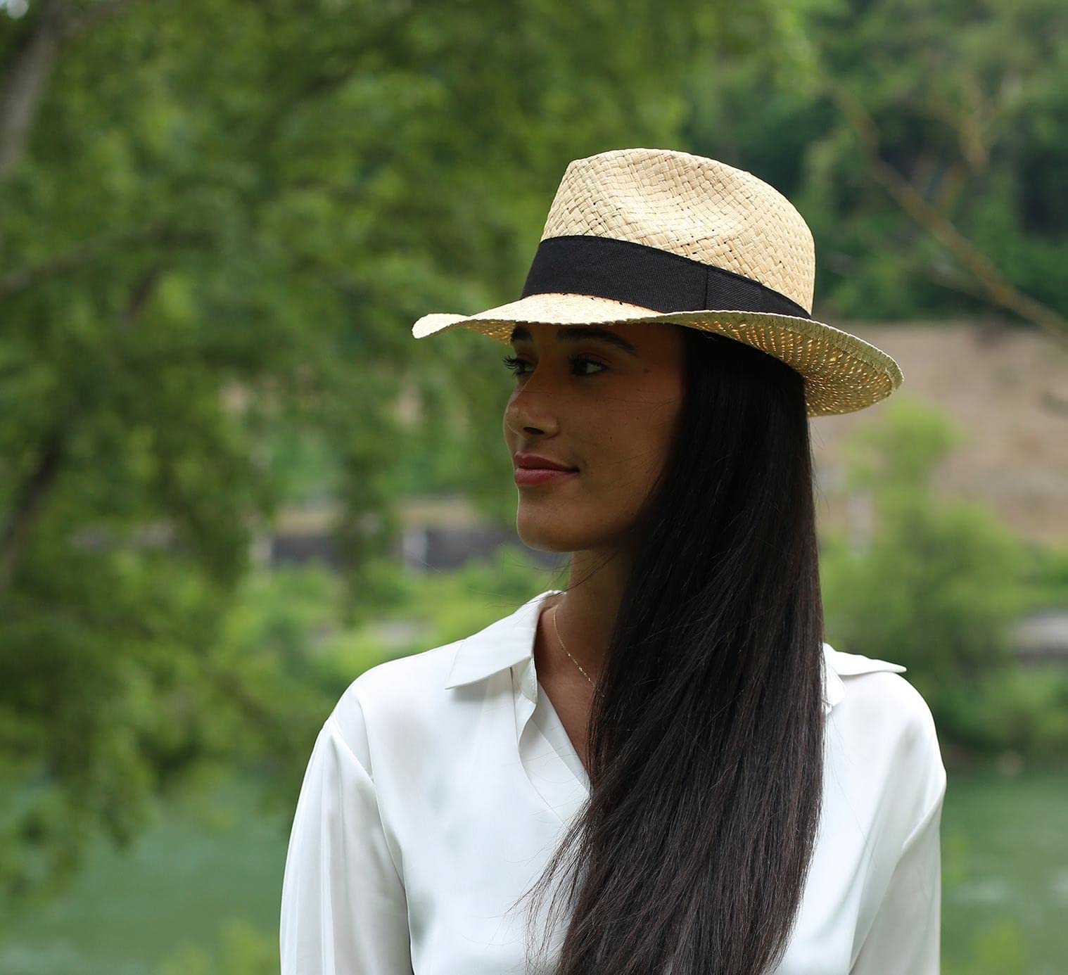 Chapeau Fedora Paille Homme ou Femme Classic Rafia Large