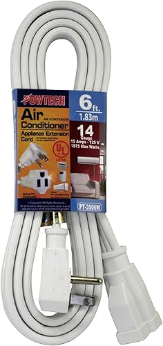 Miniatura 3 de POWTECH Aire acondicionado resistente de 9 pies y cable de extensión para electrodomésticos principales, certificado UL, calibre 14, 125 V, 15