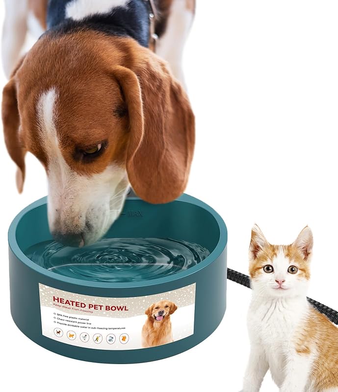 Tigela Aquecida para Água de Cães e Gatos NAMSAN em ABS, 2,2 L, N-1601-Green-US