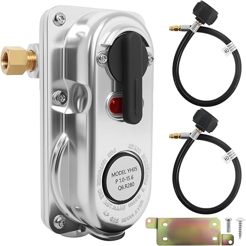 Regulador de propano RV 2 mangueras de tanque, regulador de propano dual con cambio automático, regulador de gas RV Kit de tanque doble con