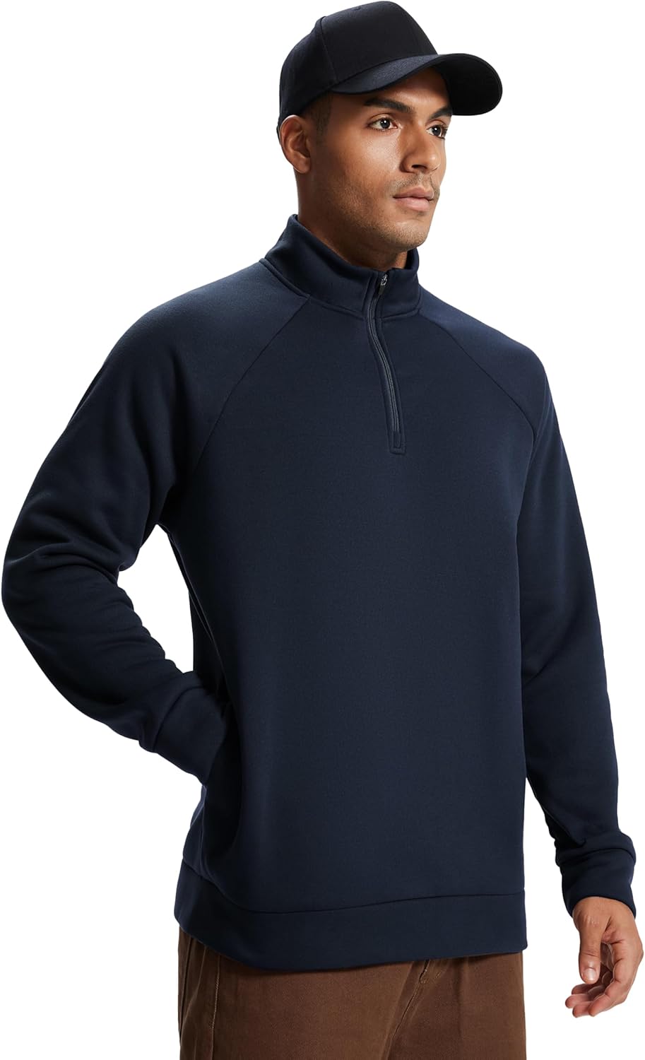 Project Titan Men's Quarter Zip Pullover Sweatshirts Fleece Sweatshirt Stand Collar Long Sleeve Shirt with Side Pockets - Image 2