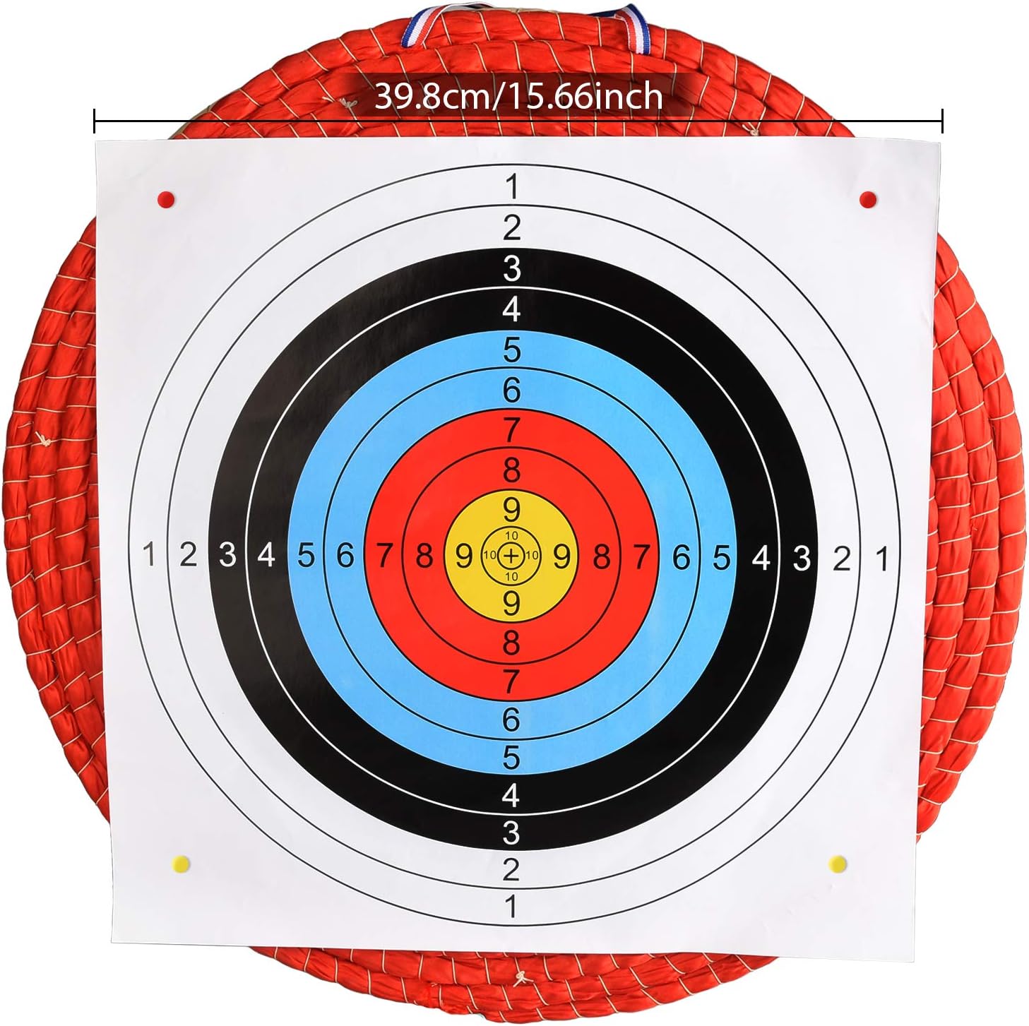 ALANGDUO 3 Layers 20 inch Archery Target Traditional Solid Straw Round Archery Target 2.3 inch Thickness Hand-Made Arrows Target for Outdoor Shooting Practice with 4 Paper Target Face : Sports & Outdoors