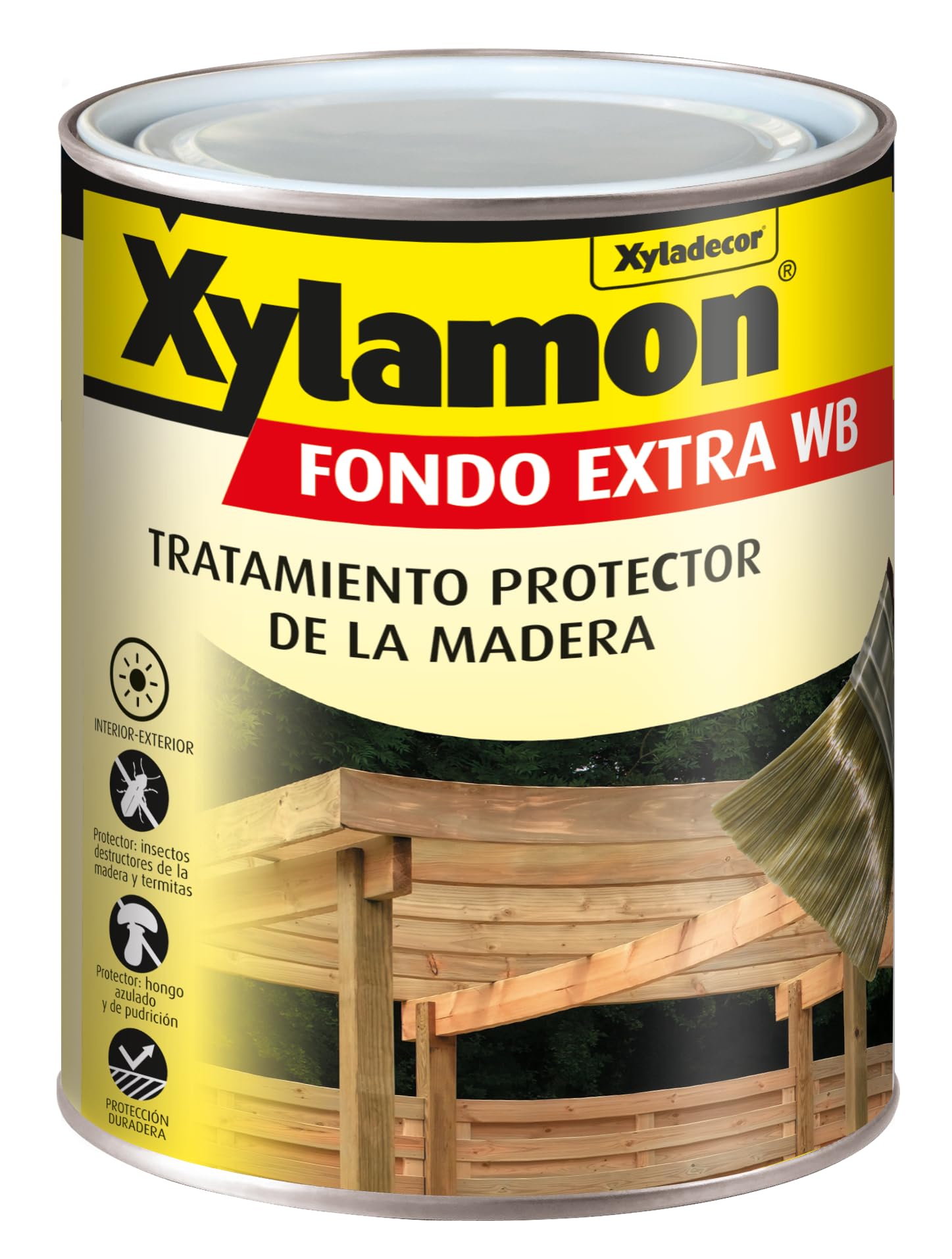 Xylamon Fondo Extra WB, Protector de Madera Interior y Exterior, Base Agua (Incoloro, 2,5 L)