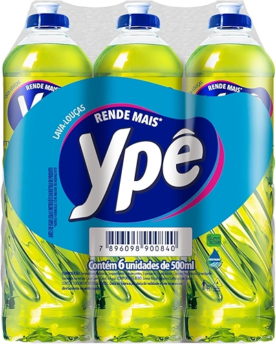 Ypê Pack Detergente Capim-Limão 500ml (6 unidades)