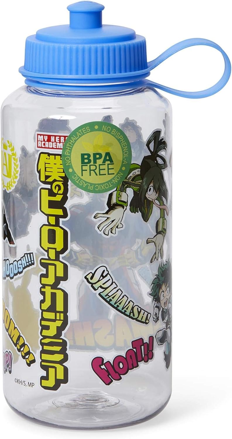 My Hero Academia Heroes & Perks Large Plastic Water Bottle | Features ...