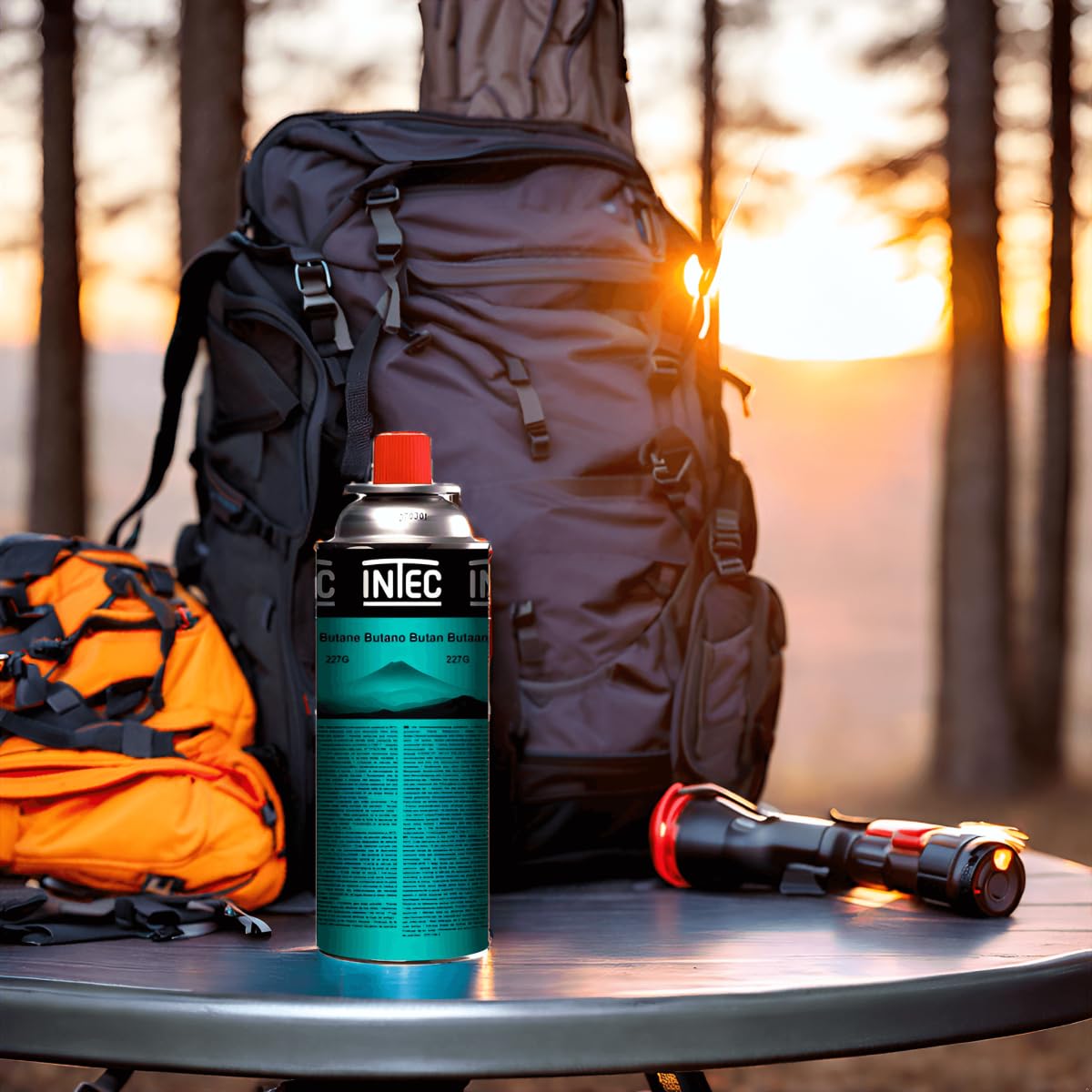 INTEC - Pack 56 Cartouches Gaz Butane 250g UN2037 | Bouteilles Sécurisées sans Fuite pour Réchaud de Camping Plancha Chalumeau Cuisine et Désherbeur Thermique Polyvalent