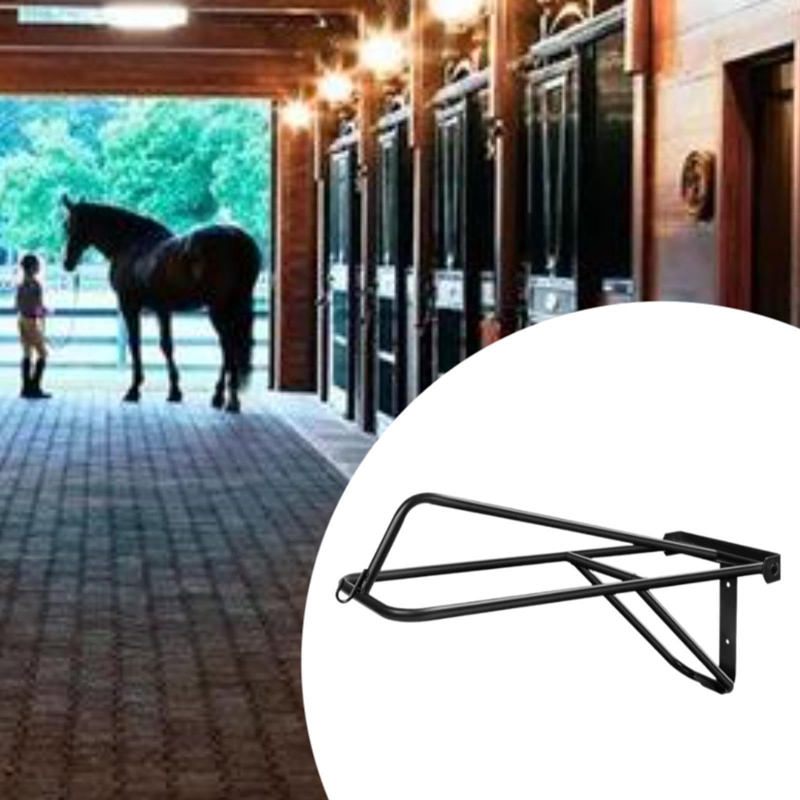 Fenteer Soporte Plegable para Silla de Montar, Soporte para Silla de Montar, Estante de Almacenamiento montado en la Pared para Sala de Tachuelas