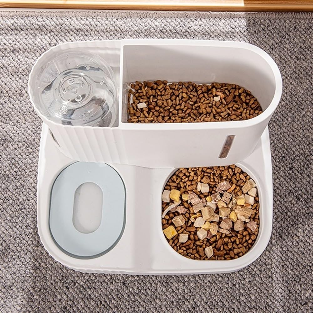 Juego de cuencos de agua y comida for gatos de gravedad 2 en 1, comedero automático for gatos, comedero for perros, comedero de gravedad for mascotas, dispensador automático de agua y dispensador de a