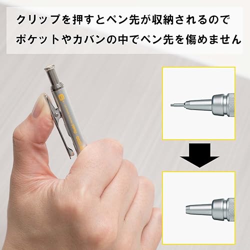 Miniatura 4 de Pentel Packaged Graph Gear 1000 - Lápiz de dibujo automático, 0.035 in, detalles amarillos (XPG1019)