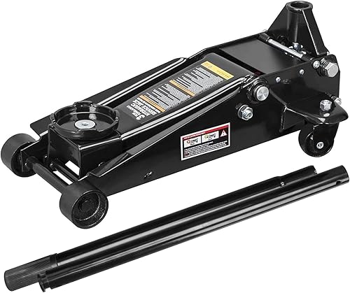 Big RED ATZ830023BR Gato hidráulico de acero resistente para servicio/piso con bomba de elevación rápida de doble pistón, 3 toneladas (6,000