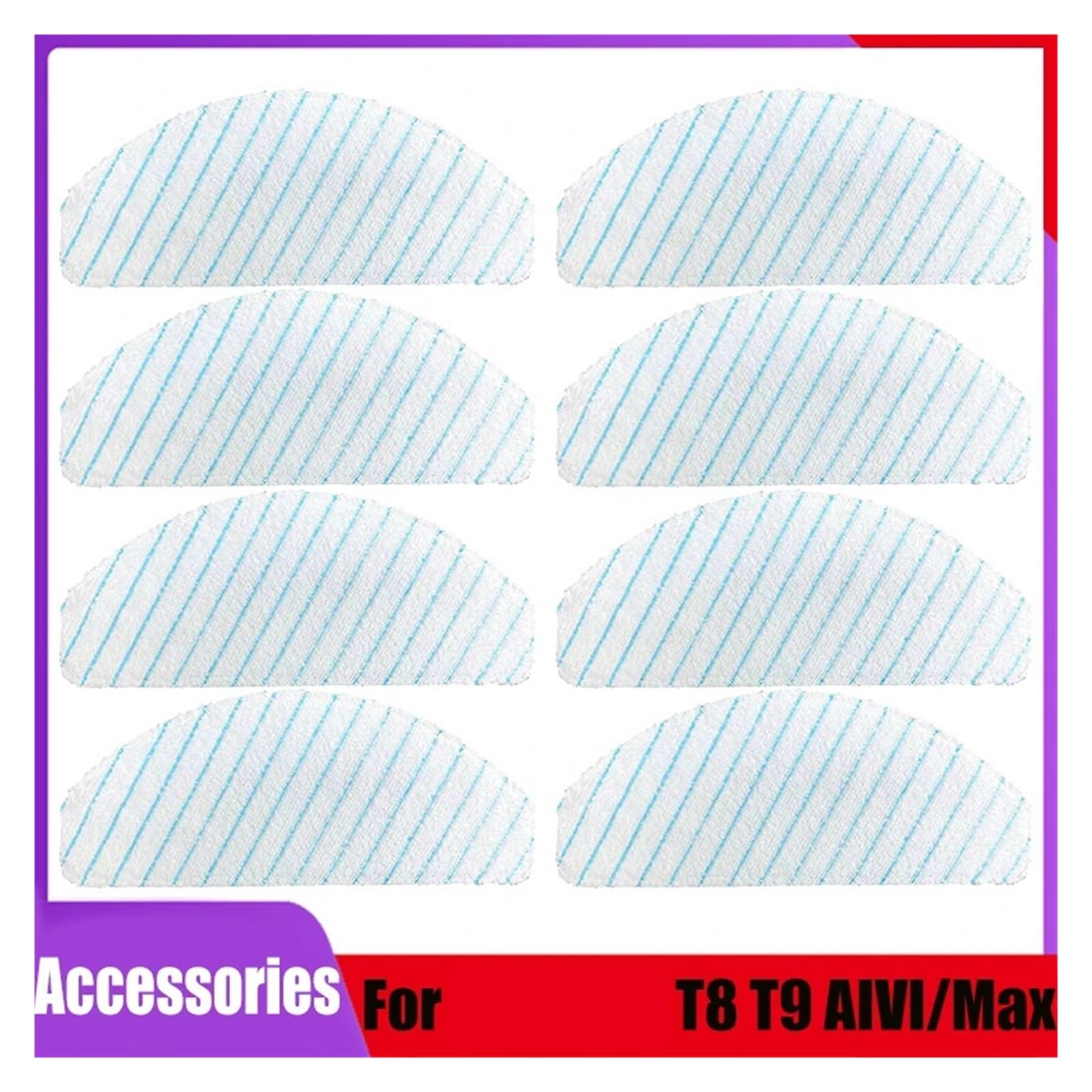Trapeador de limpieza de microfibra, Compatible con ECOVACS, T8 / T8 AIVI/ N8/ N8 Pro Robot Vacuum Pars | 50pcs