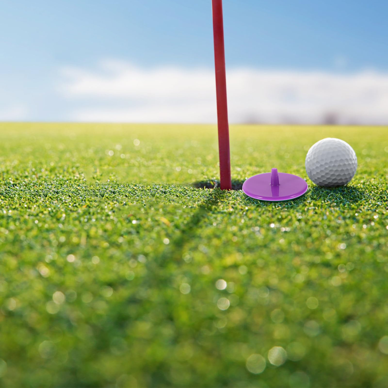 100 Stück Golfballmarker aus Kunststoff, Runde Positionierungsmarken | Bodenstecker Format, Verschleißarm und Leicht Einzusetzen, Handliches für Platz Zufällige Farbe
