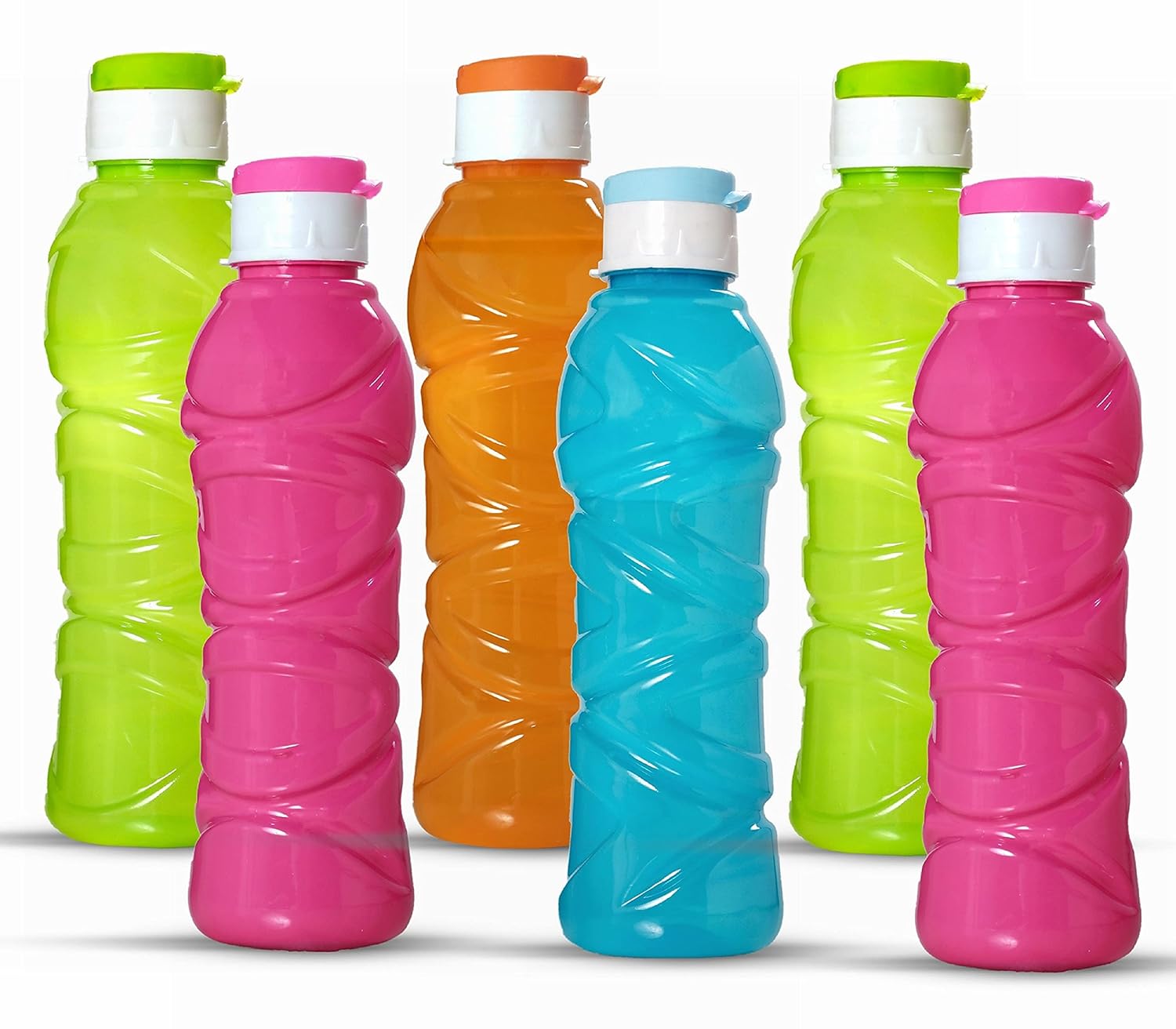 Stysol Set of 6 1 L Multi Color Fridge Water 1000 ml Bottles (Pack of 6